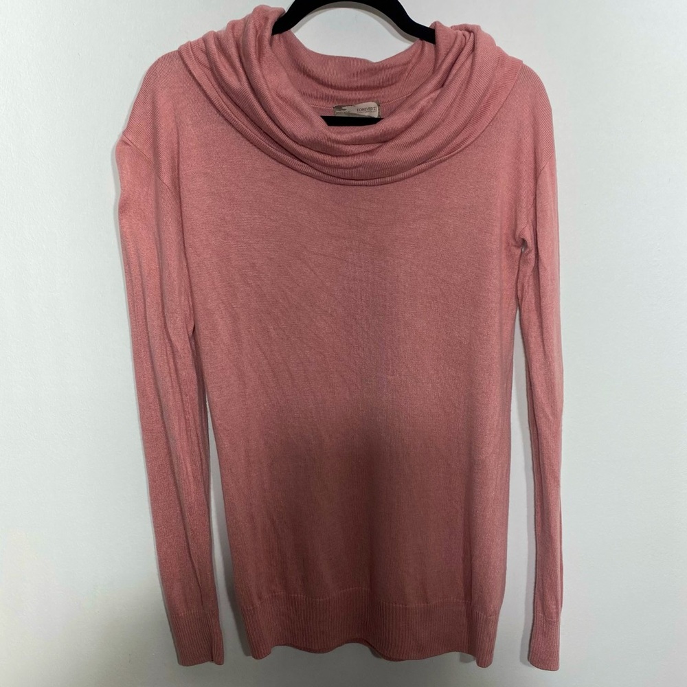 Forever 21 Cowl Neck Pink Sweater